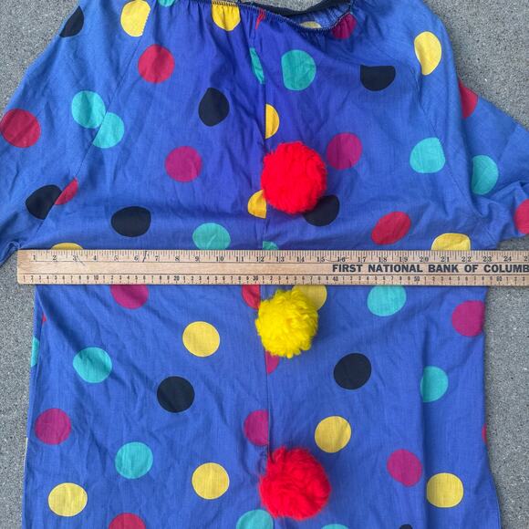 Vintage handmade blue Polkadot clown suit with pom detail on front MEDIUM? - Picture 3 of 13